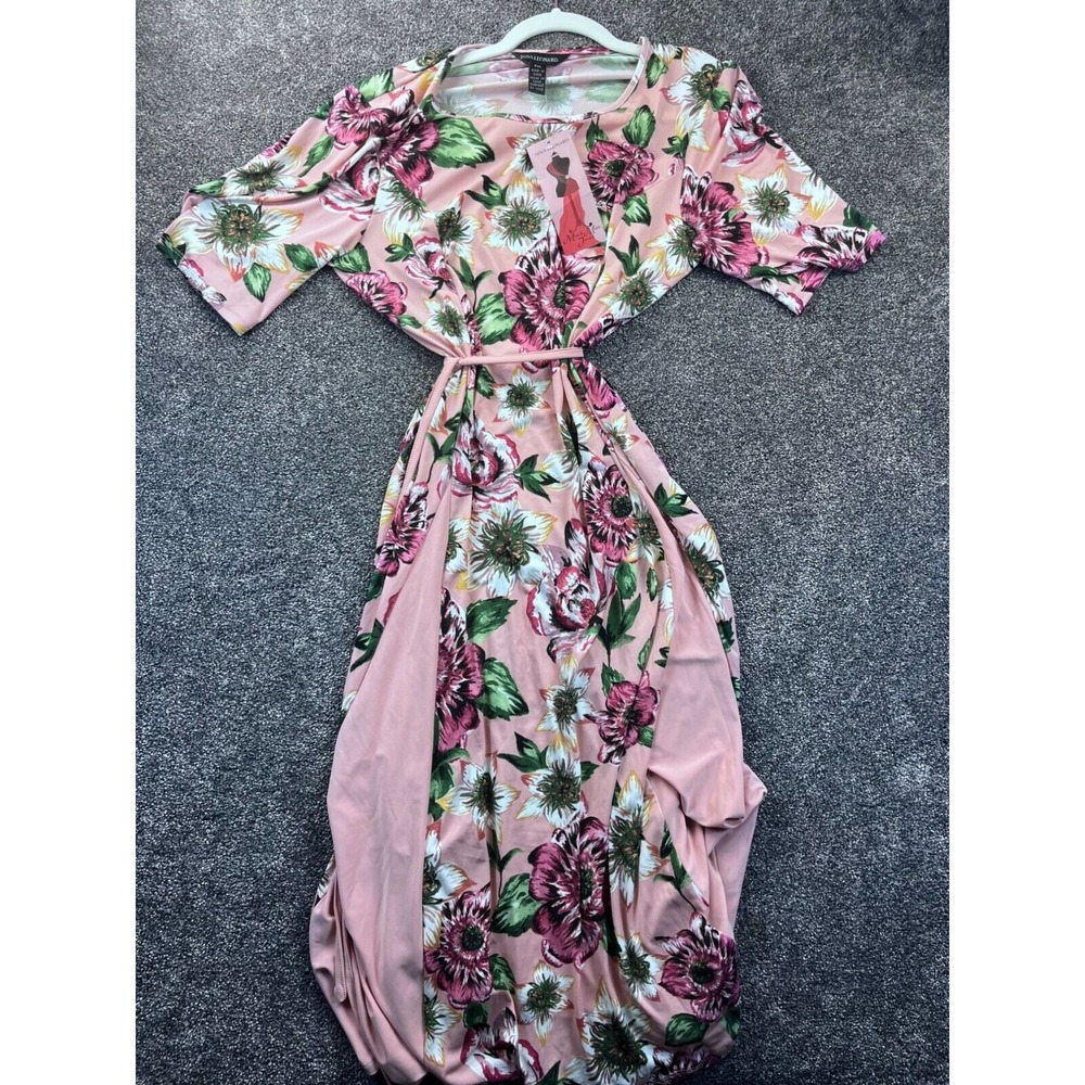 Nina Leonard Womens Miracle Matte Jersey Floral Maxi Dress PXL